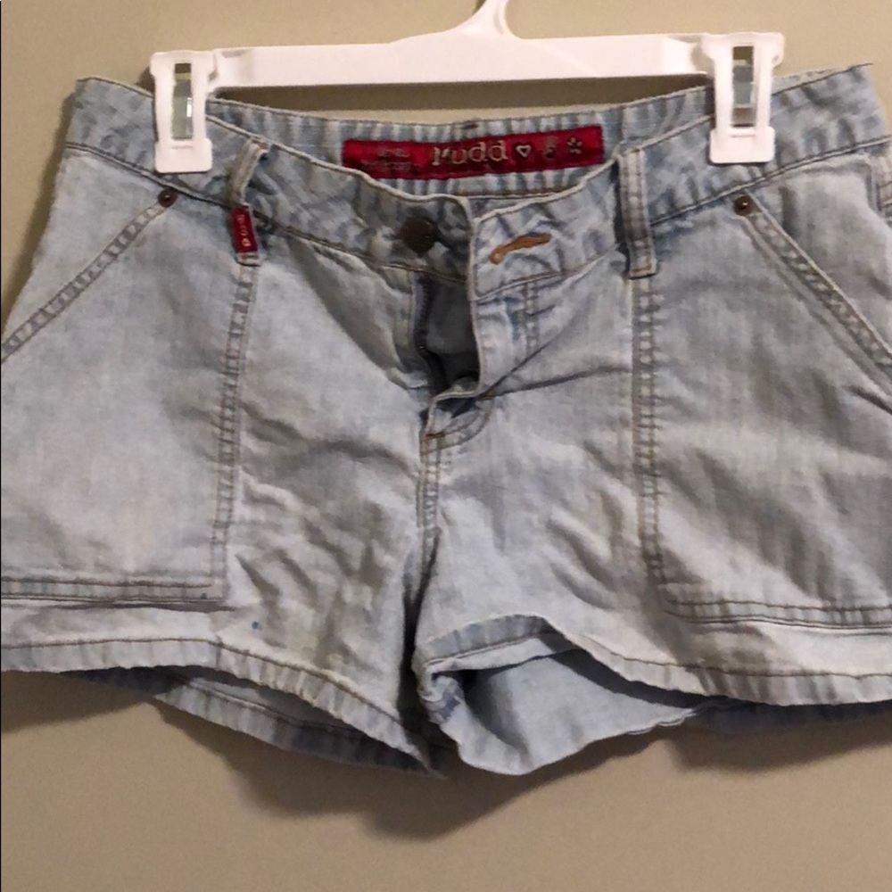 Light blue jean shorts